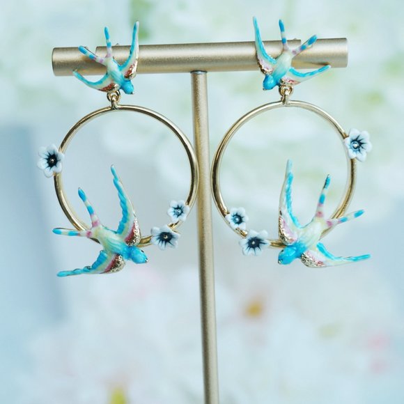 Brand new Bill skinner blue swallow earrings - Picture 10 of 10